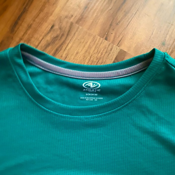 Athletic Works Teal Green DriWorks Sweat-wicking Workout Exercise Running Shirt - Picture 3 of 7
